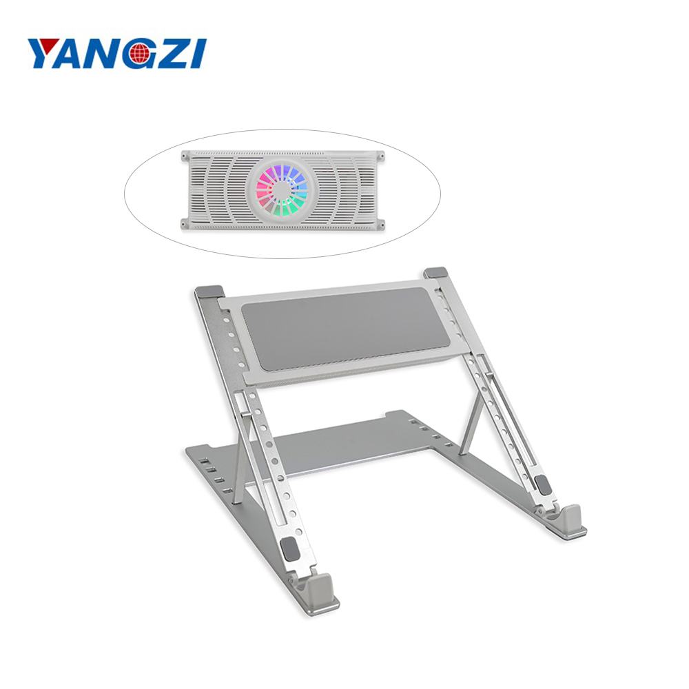 Laptop Stand With Cooling Fan Portable Foldable Stand Adjustable Aluminum Alloy Cool RGB lighting