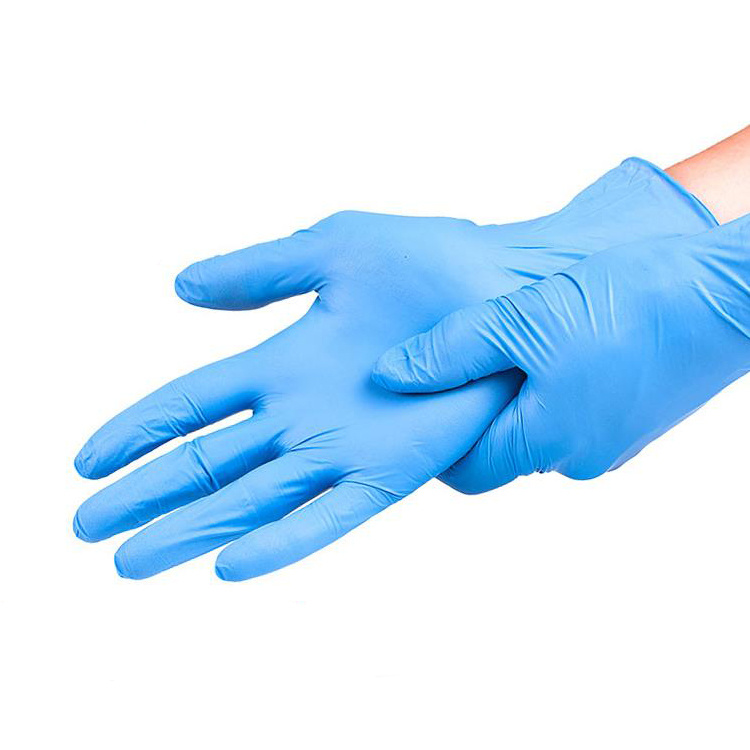 HYNAUT wholesale CE approved S M L XL size blue Nitrile exam gloves powder free non sterile