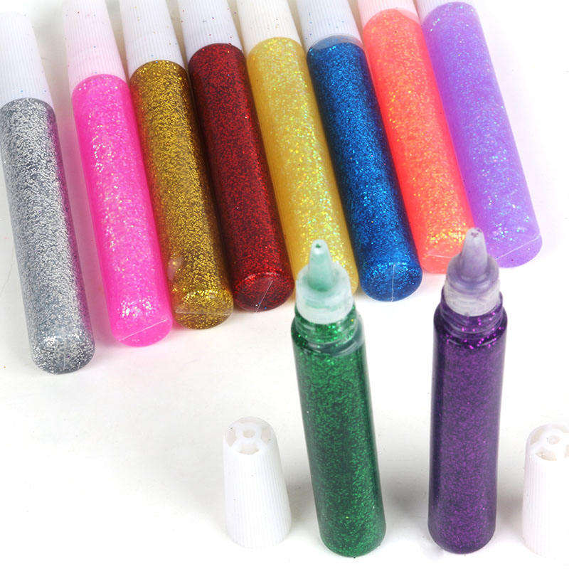 Liquid Washable Fluorescent Glitter Glue Assorted Colors Non-Toxic for Kids for Arts and Crafts