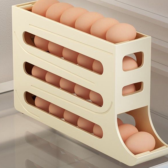 Factory Custom Wholesale Four-layer Structure Of Large-capacity rolling Egg Storage Box According To Refrigerator Space Setting