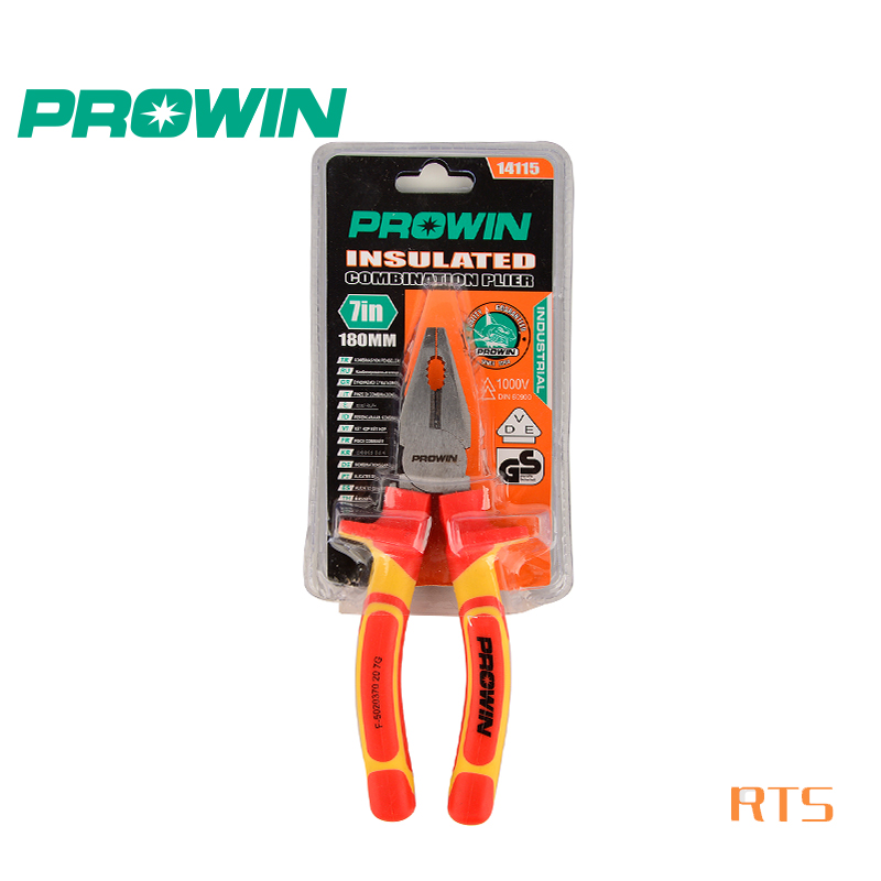 Производитель Prowin RTS, оптовая продажа, SKU 14115 180 мм, электрические комбинированные плоскогубцы VDE