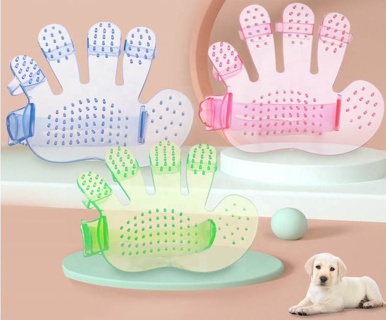 Five Finger Palm Design Massage Deep Cleaning Dog Bath Tool Pet Hair Combing Grooming Remover Brush