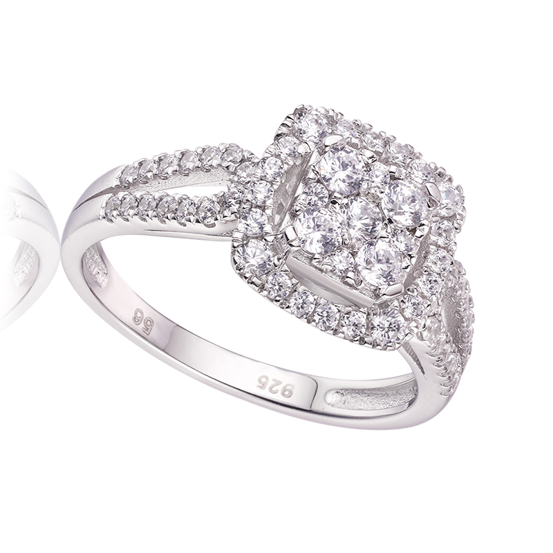 Custom Cz Engagement Jewelry Promise Ring Sterling Silver Wedding 925 Rings Silver Ring Designs For Girl