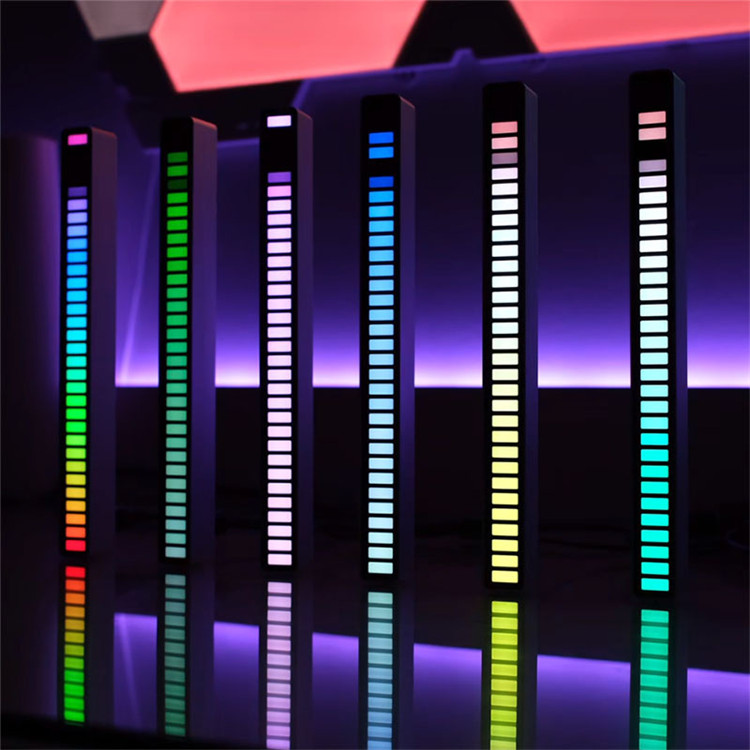 Car Music Light RGB Voice-Activated Pickup Rhythm Light Indicator Bar Voice Sound Control Audio Spectrum LED rhythm Light