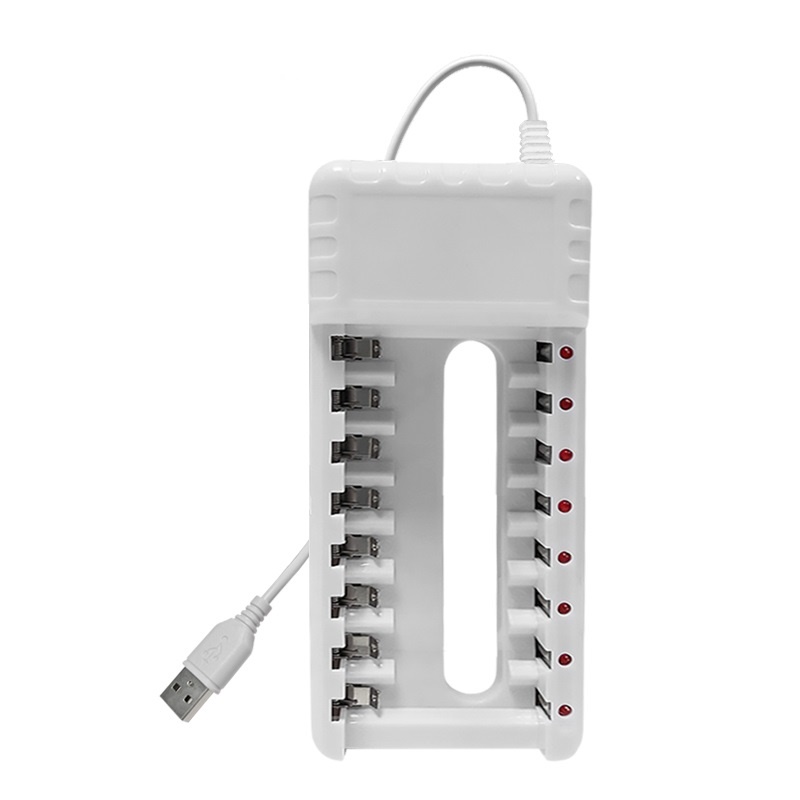 PUJIMAX Top Selling 6 Slots Led Light Battery Charger For NIMH NICD AAA AA Rechargeable Battery