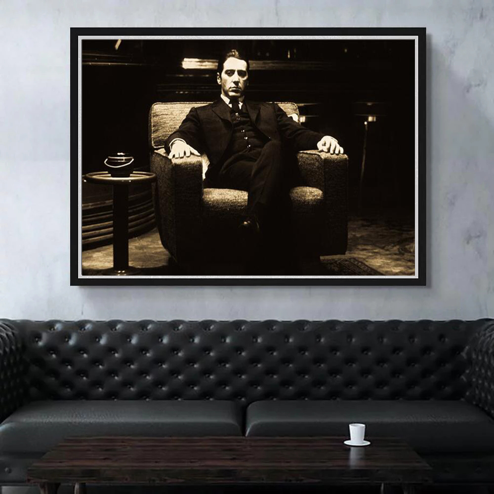 Винтажные настенные плакаты и принты для кино Godfather, черно-белые картины на холсте крестного отца для гостиной