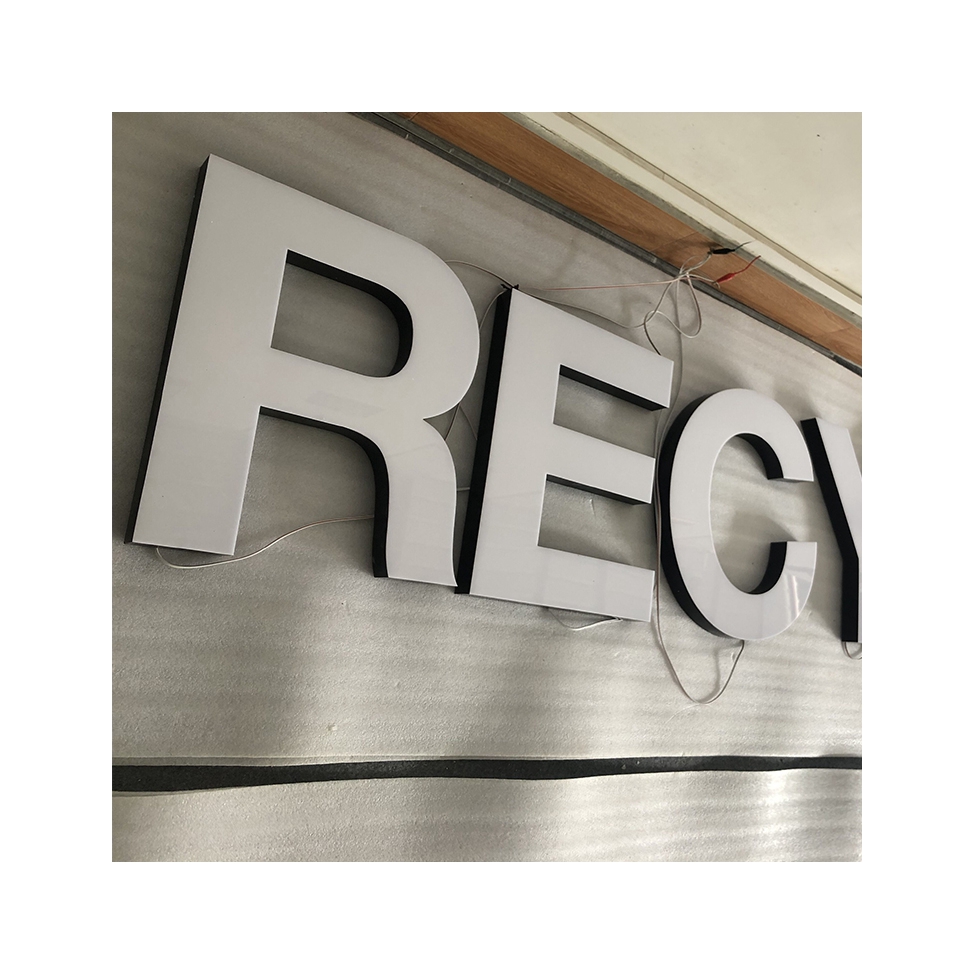 Customizable advertising, commercial, display stainless steel surface light channel characters