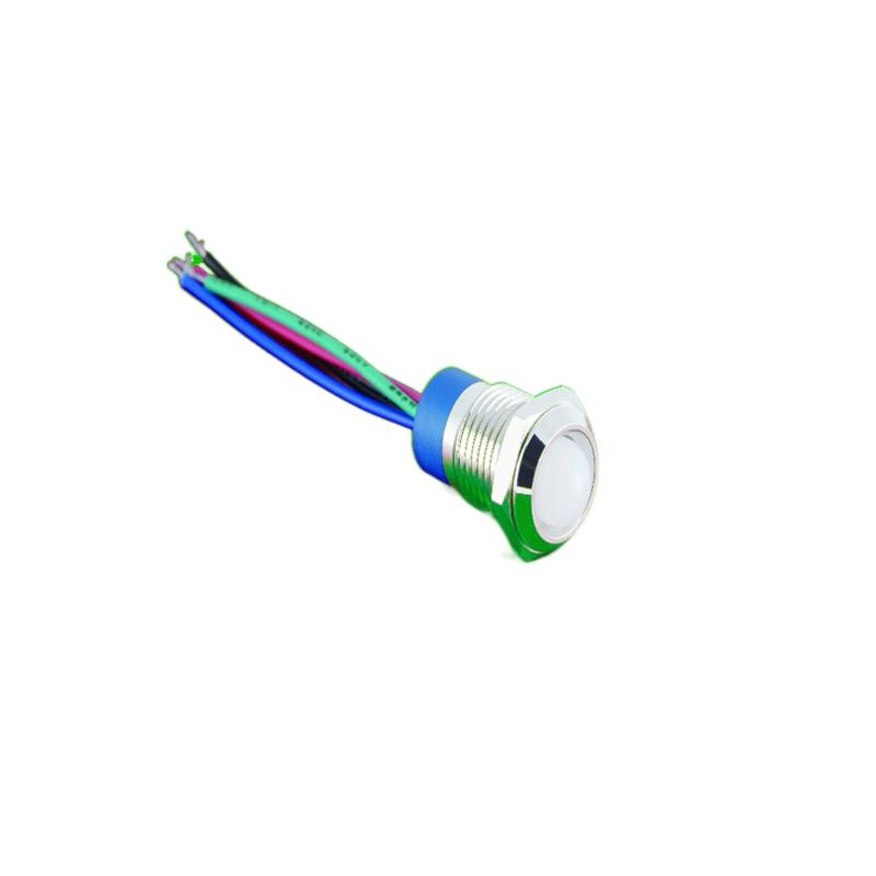 ELEWIND металлический IP67 герметичный RGB светодиодный индикатор/Пилотная лампа (PM12G-D/Y/42RGB/12V/нержавеющая сталь)