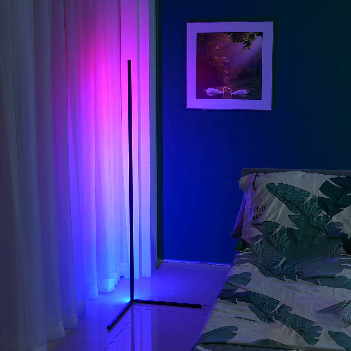 Alexa Smart RGB+IC Bedroom Living Room Music Waterproof Modern 5050 Minimalist APP Remote Control Led Corner Floor Lamp