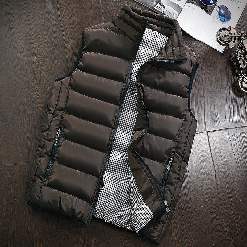 veste homme 2021 hot model custom logo puffer vest men's suits inner warmer stand collar slim fit sleeveless down vest