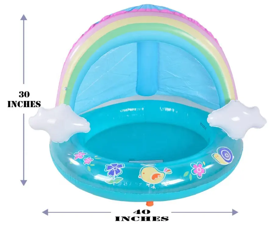 Inflatable Rainbow Splash Baby Pool With Canopy Kids Spray Pool Sprinkler Toys For Kids Summer Water Play Bath Pool Toys