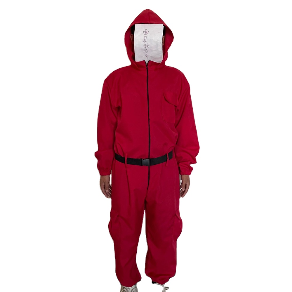 Hongyu 202 Squid game cos clothing squid Game costume Halloween carnival red one-piece in stock
