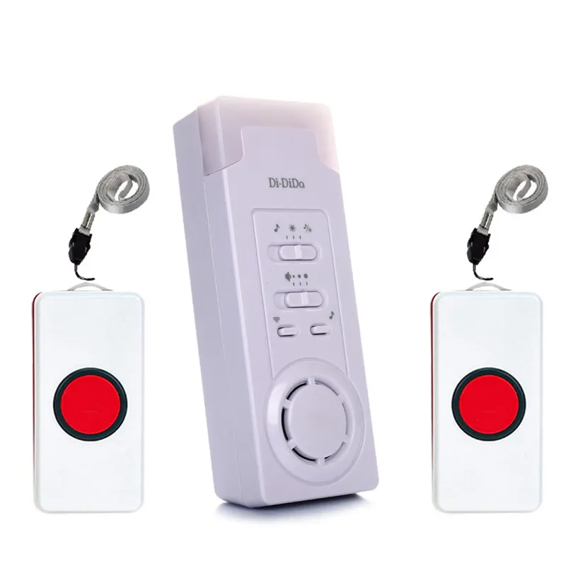 Long Distance Caregiver Elderly Pager Patient Nurse Wireless Calling SOS Alarm System for Home Hospital with 2 Call Buttons