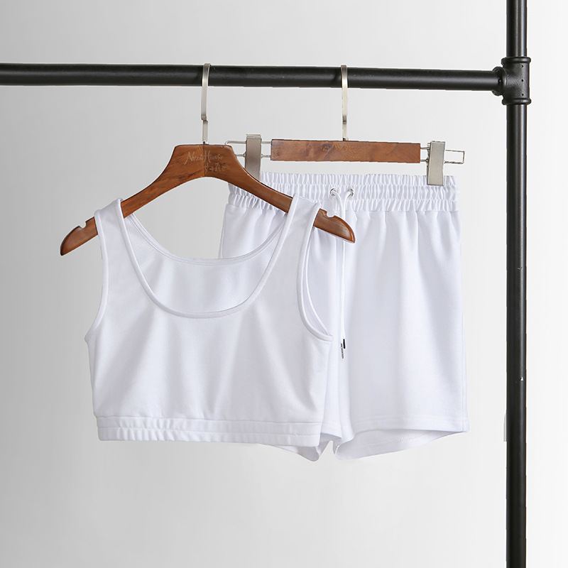 2021 Summer Wholesale Crop Top Two Piece Shorts Pants Set Joggers Sets