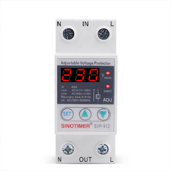 SVP-912 63A 220V din-рейку Регулируемый восстановление повторно перенапряжения и под напряжением защитное устройство протектор