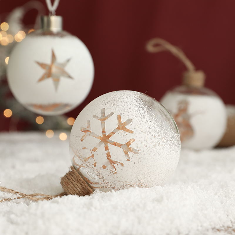 Transparent Christmas Glass Ornaments Ball Christmas Tree Ornament Balls Decoration Glass Ball Christmas Clear