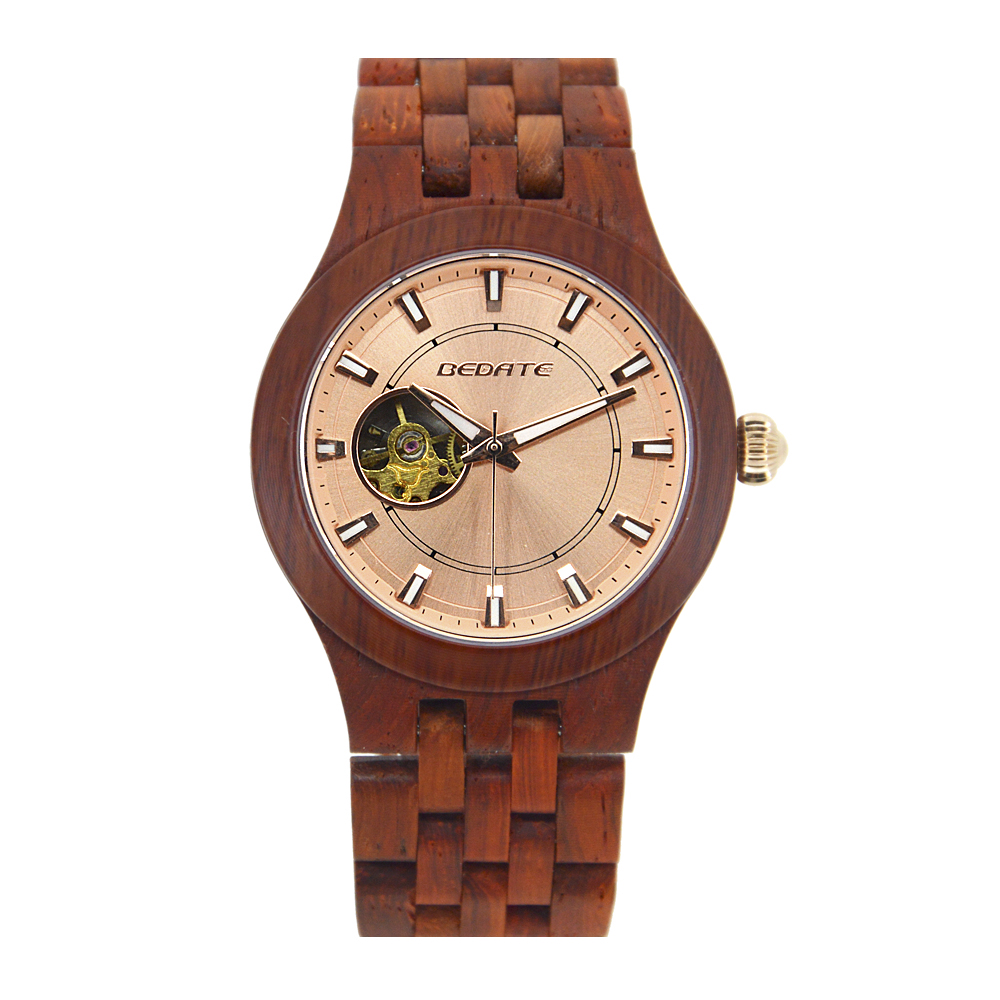 Wholesale low moq men watches discount watch automatic movement wooden automatic watch
