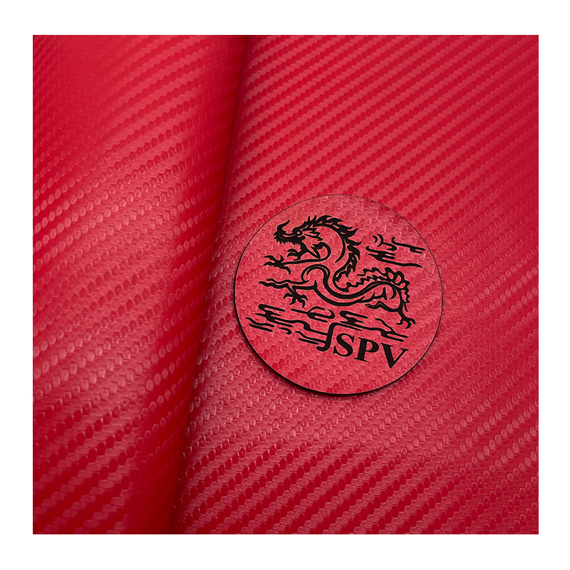 12X24 Red Carbon Fiber 0.8mm Laserable Leatherette For Laser Engraving Without Adhesive