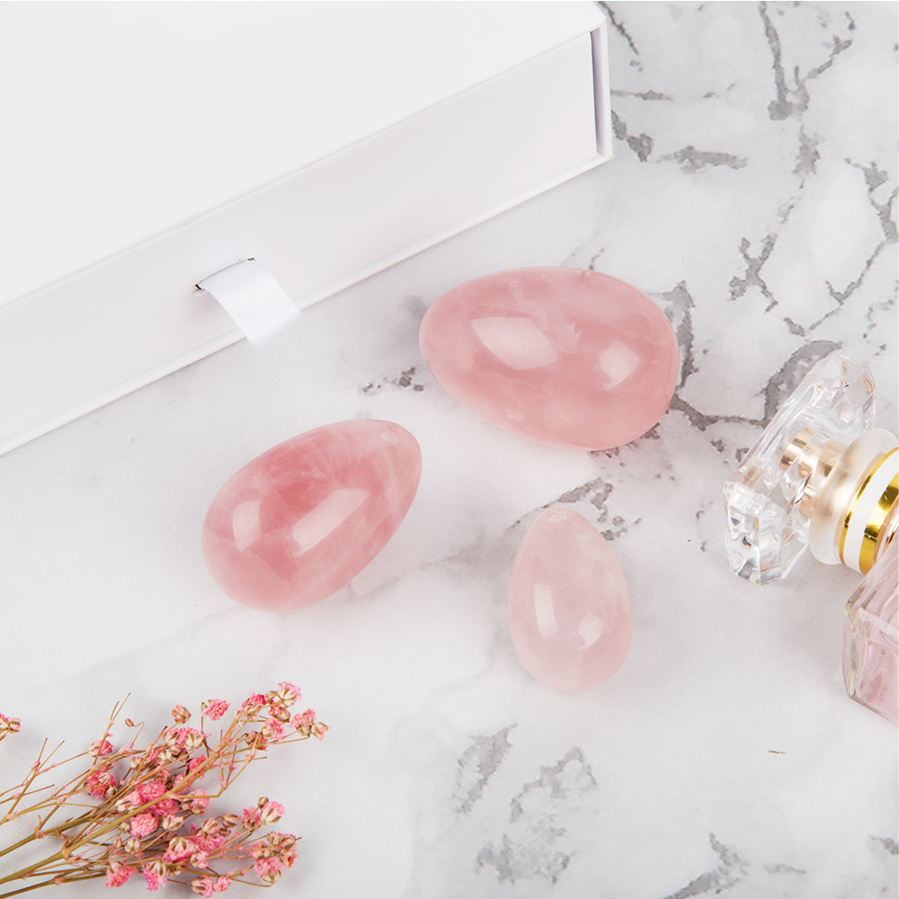 Wholesale Natural Gemstone Pink Crystal Rose Quartze Jade Clear Quartz Yoni Eggs For Woman
