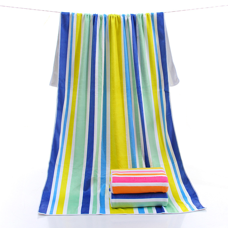 RTS wholesale stripe design customized super soft microfiber Beach towel photo print digital sublimation print bath towel