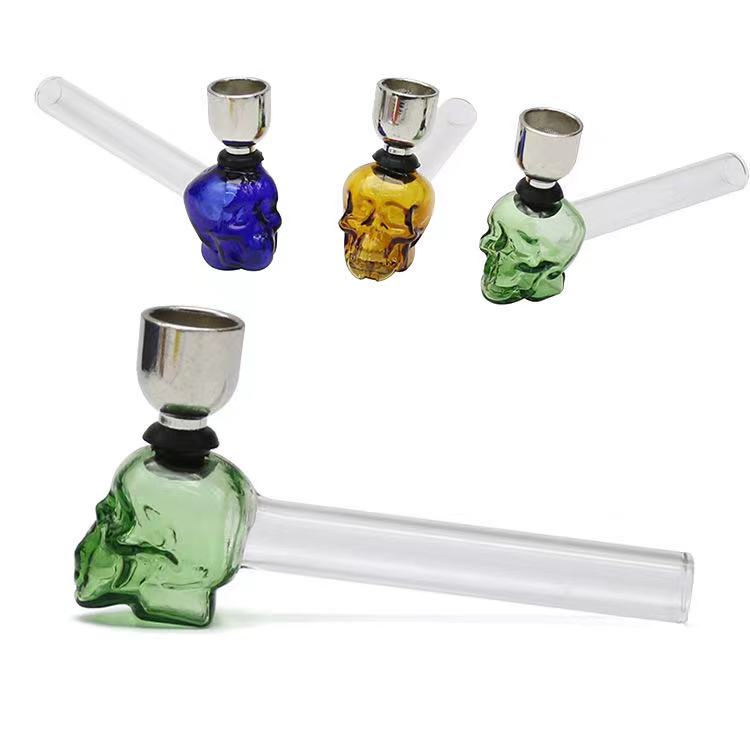 Factory Directly Wholesale Top Quality Skulls Head Glass Oil Burner Pipe
