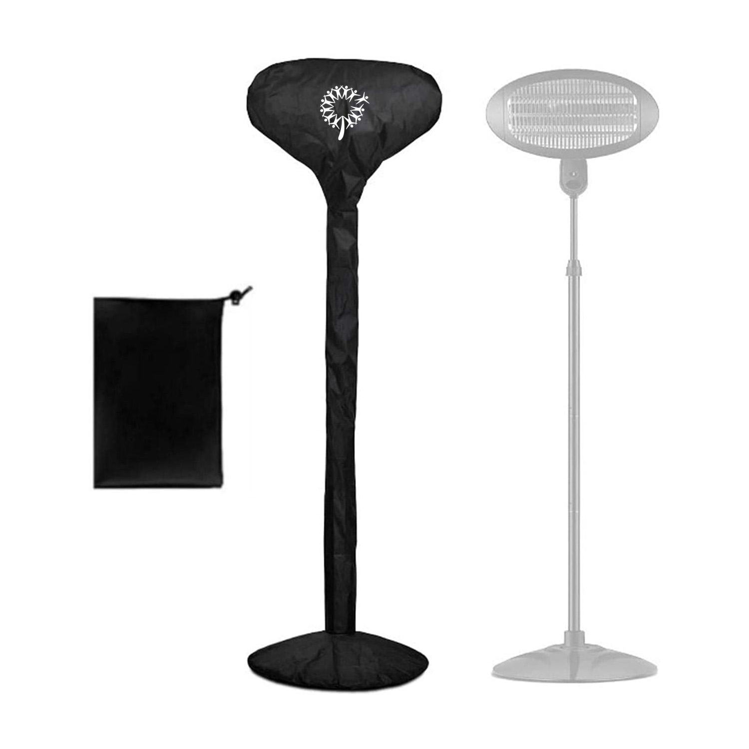 210D 34 inch Outdoor Heavy Duty Windproof Snow Resistant Patio Stand-Up Heater Cover with Elastic Hem