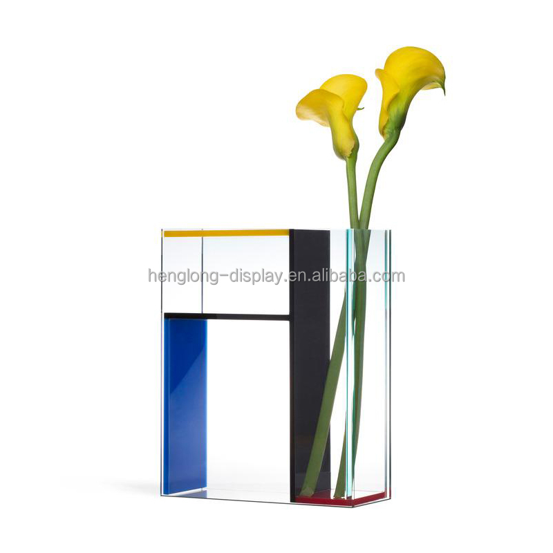 Perspex Flower Holder Home Decoration Custom Color Acrylic Flower Arranging Vase