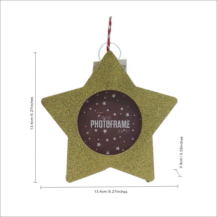 Unique Design Popular Star Shape Custom Color Hanging Wooden Picture Photo Frame