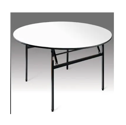 PVC Wooden MFC MDF Top Metal Leg Round Folding Dining Table