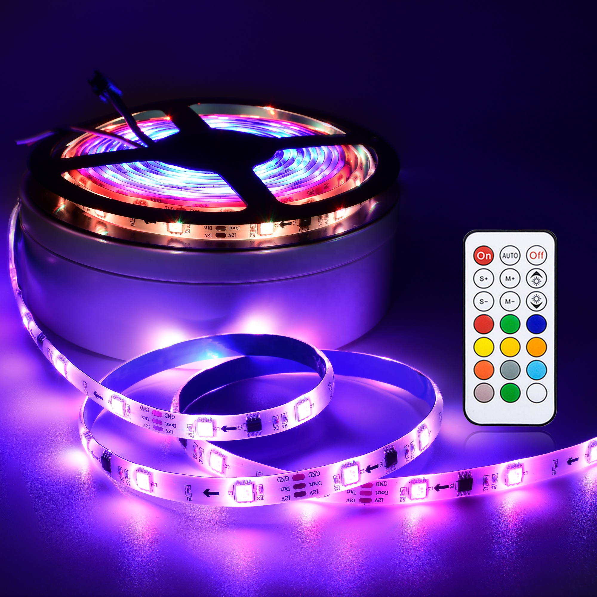 Оптовая продажа, Адресуемая ws2812b 144 96 светодиодов/м пикселей 5 м smd 5050 Digital Dream Full Colo wifi tuya rgb Светодиодная гибкая лента