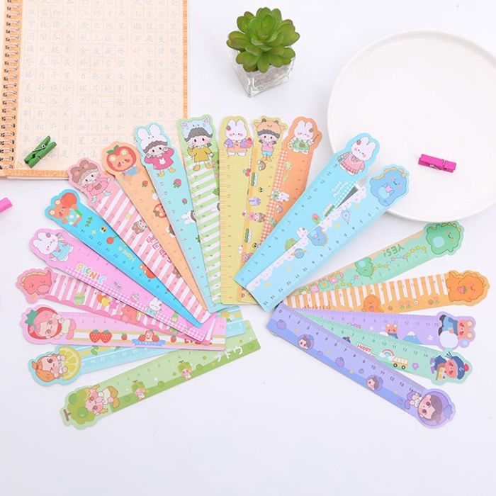 Low price stock cartoon kids soft plastic rulers scale stationary