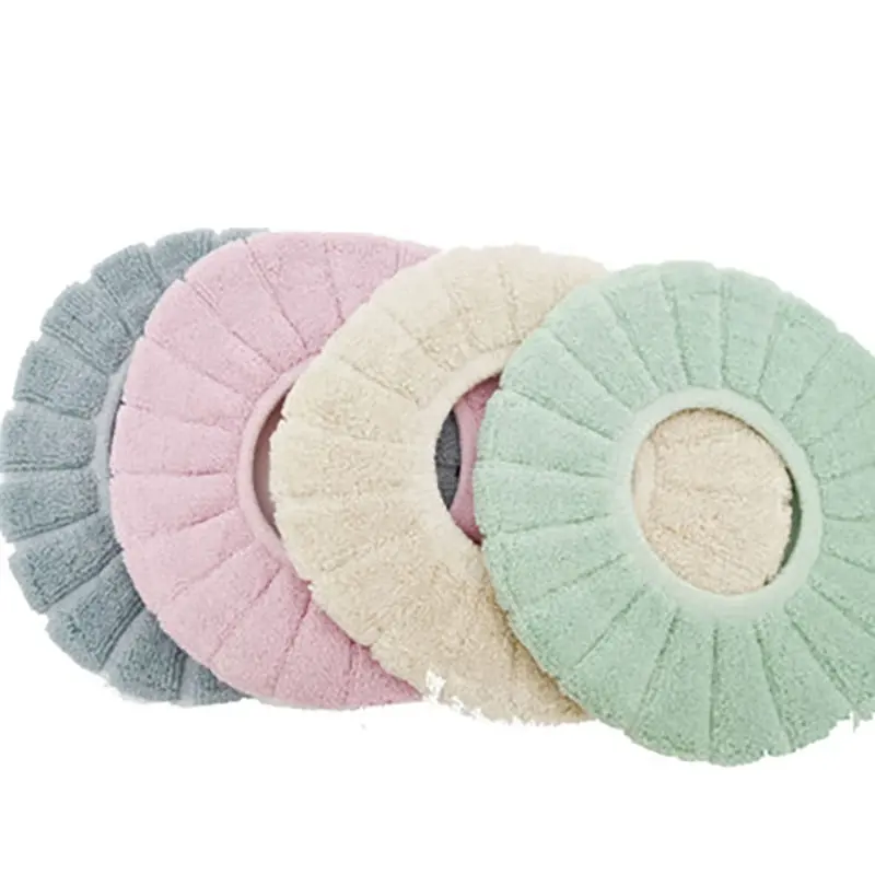Winter Warm Toilet Seat Cover Washable Soft Cushion Pure Color Mat O-shape Toilet seat Bidet Covers Bathroom Accessories