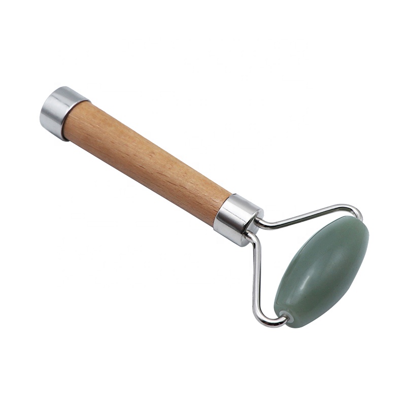 Private Logo Facial Massage Tool 100% Natural Guasha Single Head Noiseless Green Aventurine Jade Roller
