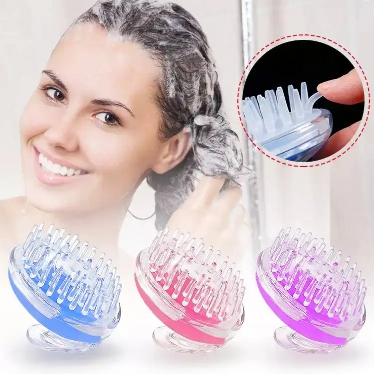 Scalp massager shampoo hair brush Customized Logo Head Scrubber Handheld hairbrush silicone scalp massager hair shampoo brush