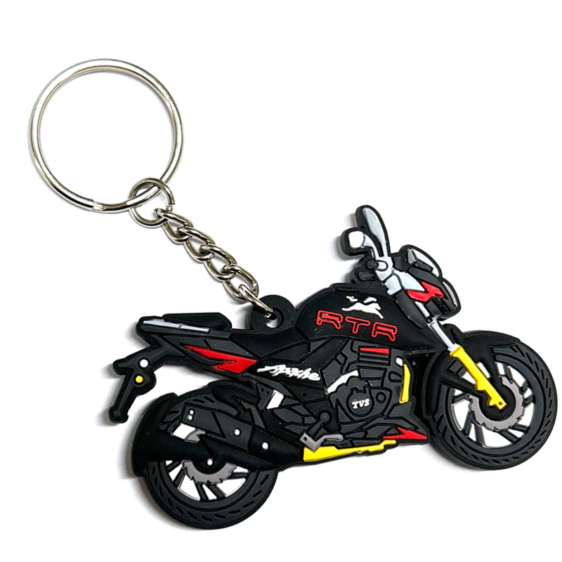 Trending products 2024 new arrivals kids car accessories 3d pvc rubber plastic key chains glock carabiner motorcycle keychains