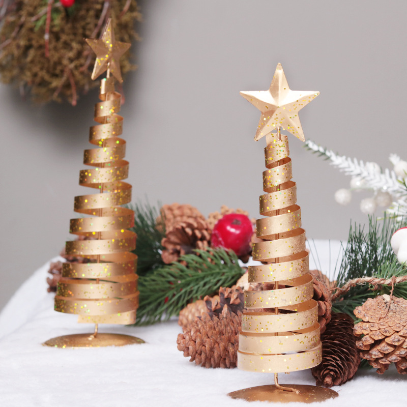 christmas crafts gold iron art treen ornaments decoration supplies for gift