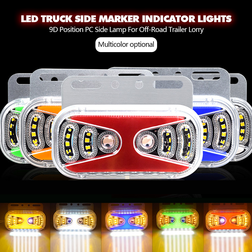 24V 23LED грузовик боковой габаритный фонарь Световые индикаторы 9D позиции ПК боковое зеркало, лампа для внедорожный прицеп грузовик из водонепроницаемого материала