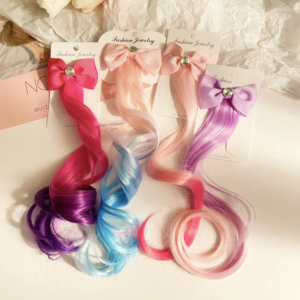 Cute Kids Bow Knot Gradient Wip Hair Clip Pins Hair Accessories for Baby Girls