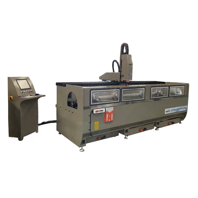 3 + 1 Ось CNC 3000 Алюминий CNC сверлильный фрезерный станок алюминиевый профиль отверстия фрезерный станок для оконных дверей