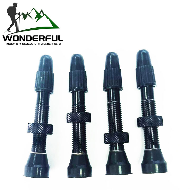 6cm Black Mountain Bike Black Tubeless Vacuum Extension Aluminum Alloy Rubber French Valve Inflator