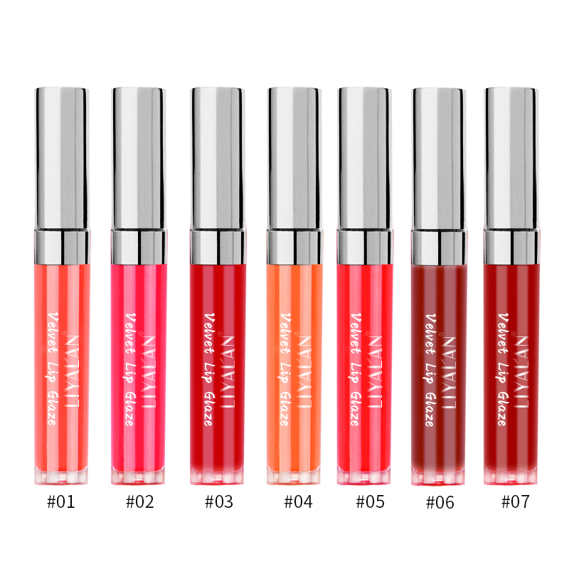 Wholesales custom makeup Lip gloss waterproof long lasting 7 colors Velvet Matt Lip Glaze