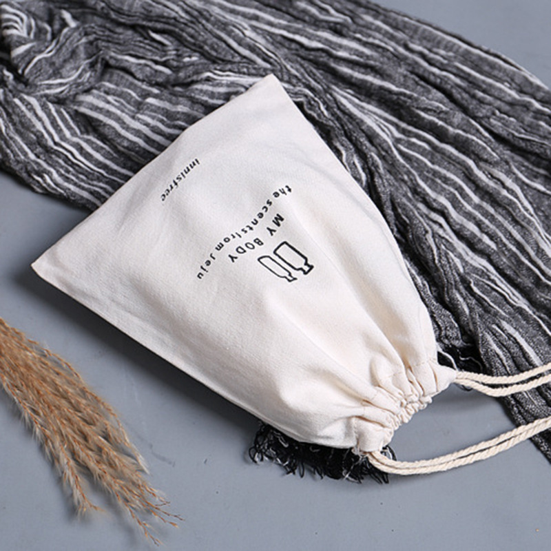 Christmas gift eco friendly cotton canvas string dust bag with custom design