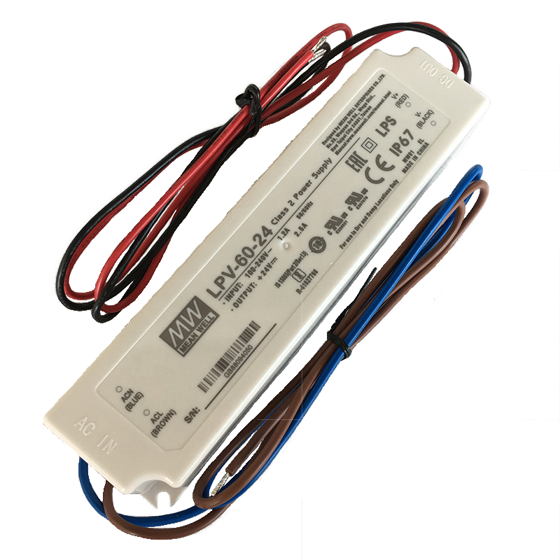 Meanwell AC DC Single Output LPV-60-24 Sealed Panel Mount smps 24vdc 24V 24 volts Power Supply