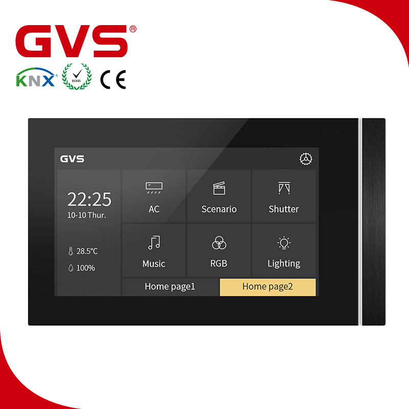 Завод Гуанчжоу, KNX/bei GVS KNX, решение для умного дома, осветительная занавеска, функция управления, сенсорный экран 5 дюймов, сенсорная панель KNX