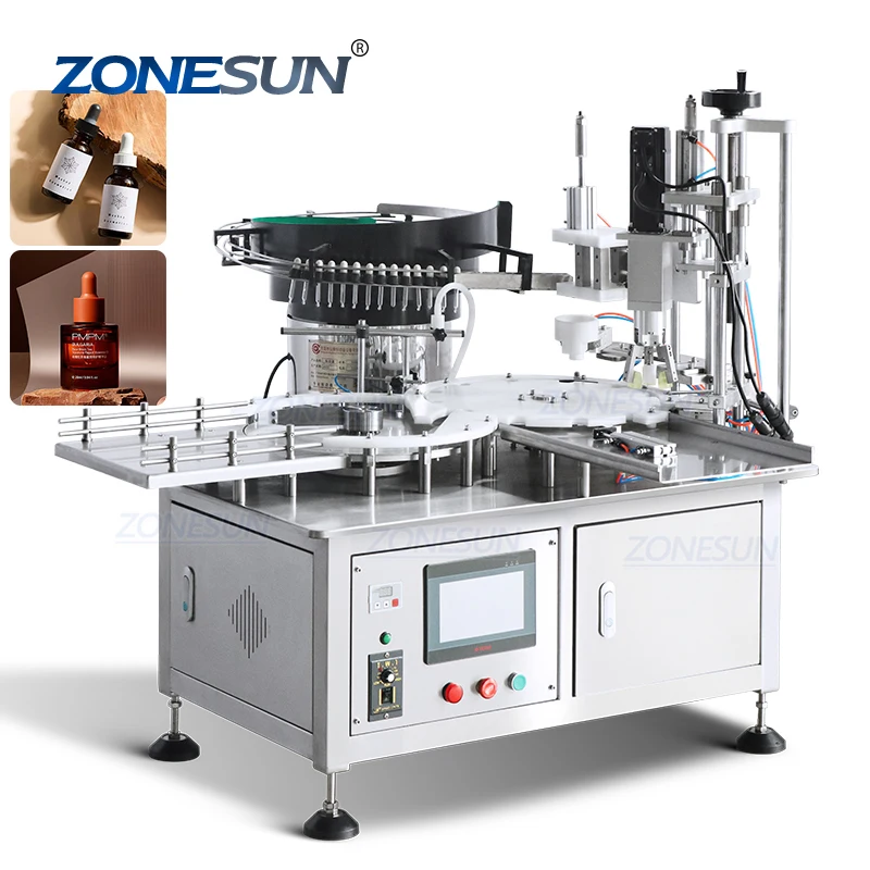 ZONESUN ZS-AFC7A косметическая бутылка эфирного масла флаконы слеза флакон-капельница бутылки для жидкости Ротационная Машина для наполнения и укупорки машина