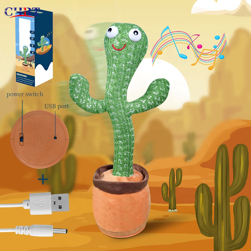 CHRT Aa Battery Popular New Dancing Cactus Dance Plush Toy Doll Decorative Stuffed Plant Dancing Cactus Toy