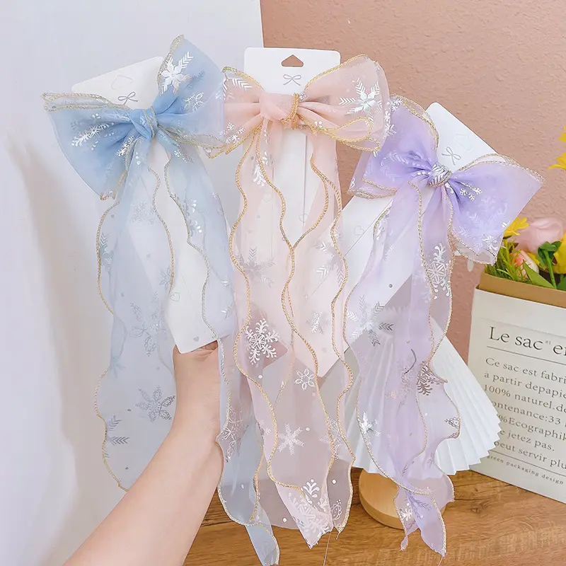 Child Cute Colors Ribbon Girls Lovely Sweet Barrettes Lace Bow Ornament Hair Clips Hairpins Kids Hair Accessories