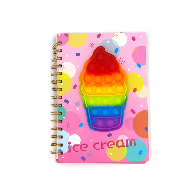 Free Samples New Design Pop Push Rainbow Popping Kpop Bubble Decompression Fidget Plush Pop It Notebook