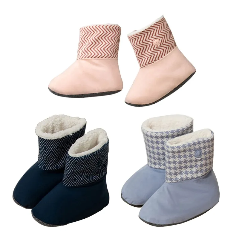 Warmer Boots USB Rechargeable Warm Heating Booties Washable Plush Heating Shoes Electric Heated Foot Heater for Women