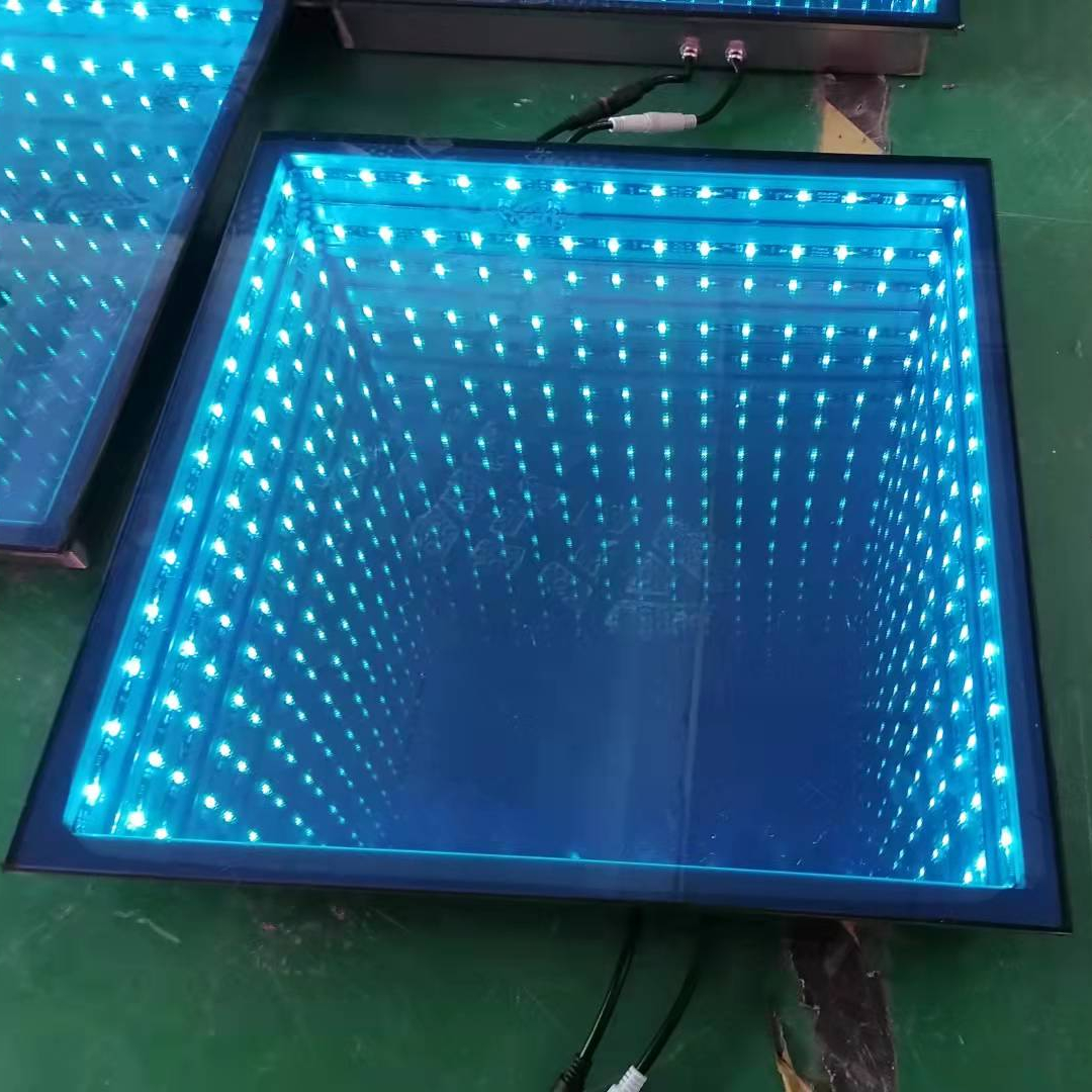 Disco light up infinity 50*50cm mirror 3D led light up dance floor panels